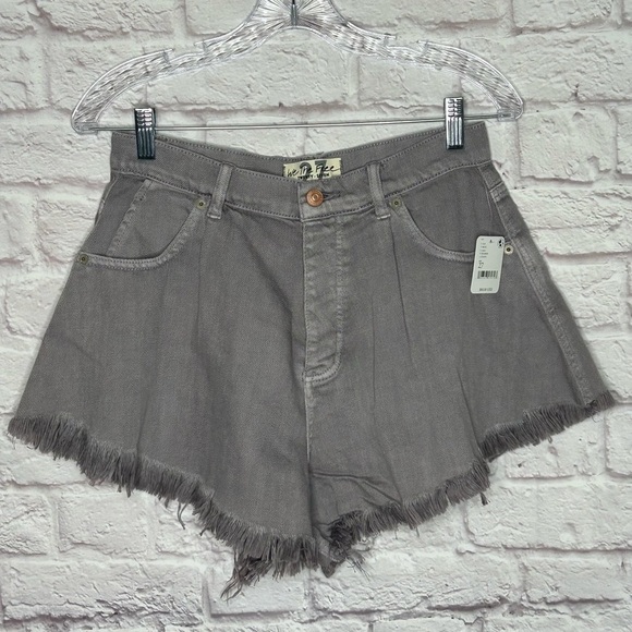 Free People Gray Jean Shorts - Picture 6 of 15